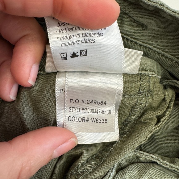 Paige Pants Womens 25 Green Harper Wide Leg High Rise Paperbag - Picture 8 of 11